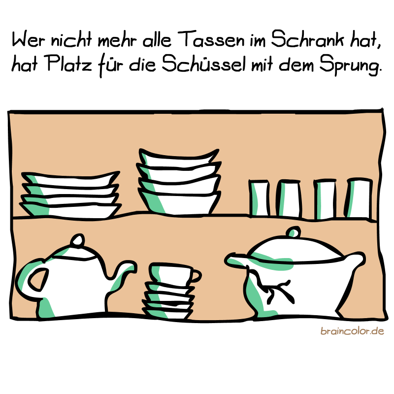 Tassen im Schrank