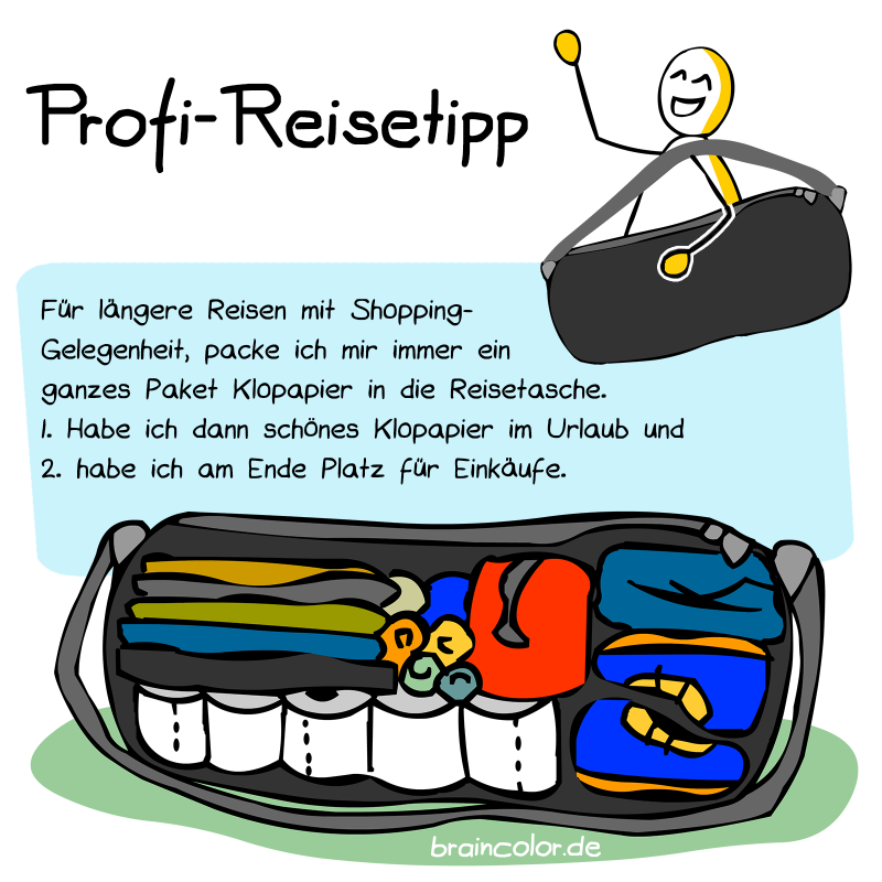 Reisetasche Klopapier